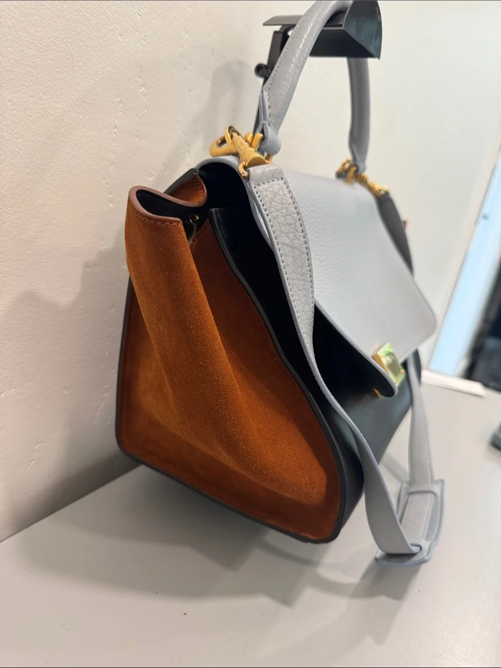 Celine Tricolor Trapeze with Gold Hardware